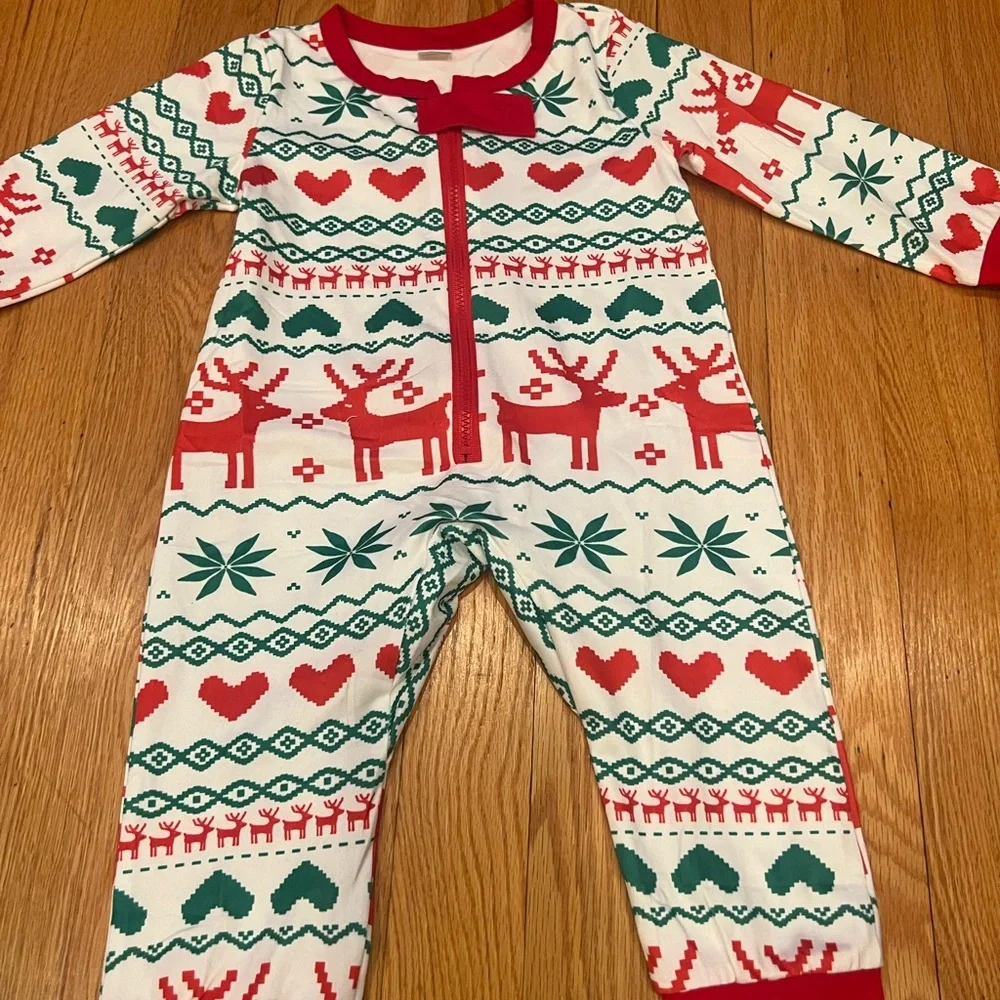 Festive Red and Green Holiday Onesie holiday Christmas